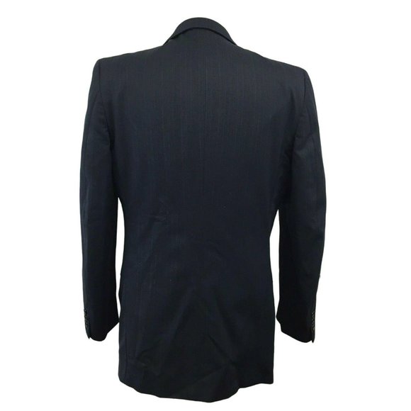 Thomas Suit Jacket Blazer Sports Coat Mens 100% Pure Wool 42L Blue Pinstripe 6 P - Picture 3 of 12
